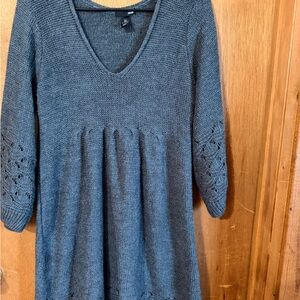 H&M Dark Gray Long Sleeve Knit  Dress